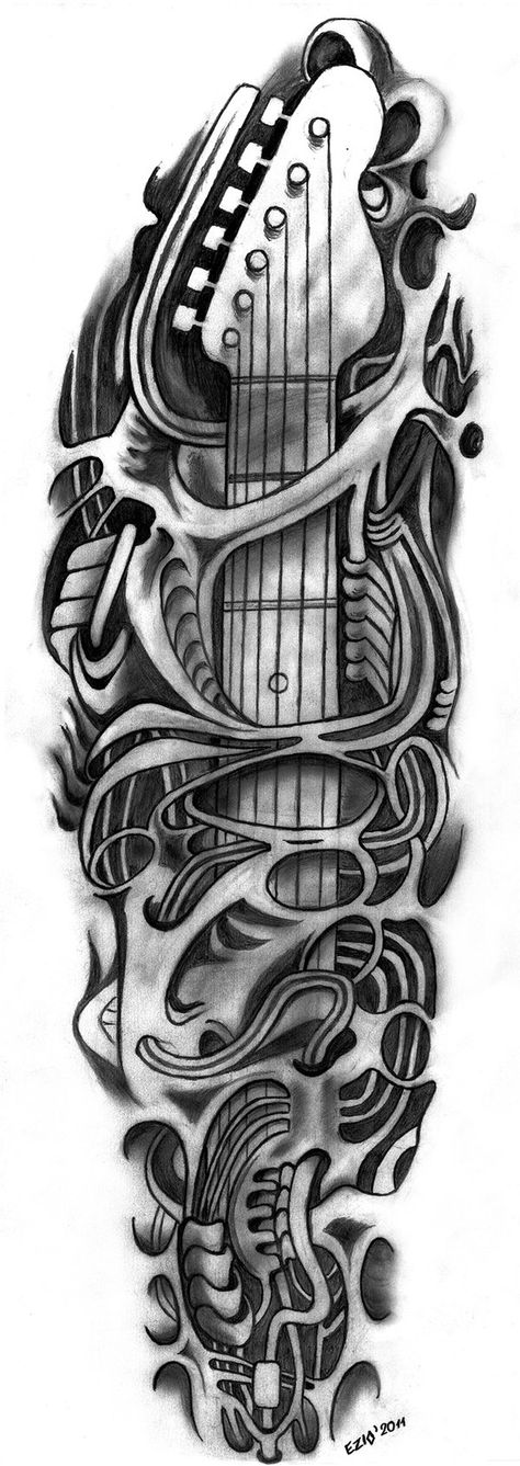 Musical Tattoos, Skull Guitar, Guitar Tattoo Design, Music Tattoo Sleeves, Tattoo Music, Guitar Tattoo, Music Tattoo Designs, Music Drawings, Tattoo Design Book