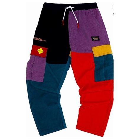 Aelfric Eden unisex Y2K patchwork corduroy cargo pants with drawstring Patchwork Pants Outfit, Color Block Pants, Corduroy Patchwork, Corduroy Cargo Pants, Pants Outfit Ideas, Patchwork Pants, Aelfric Eden, Thrift Inspo, Streetwear Pants