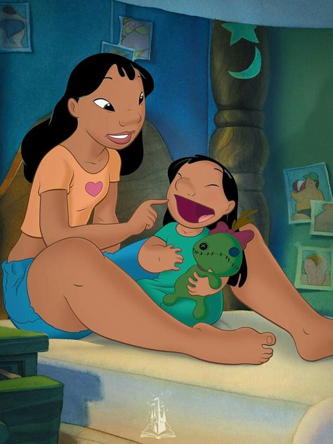 Sisters In Every Universe, Duo Cartoon Characters, Lilo And Nani, Duo Ideas, Sister Halloween Costumes, Sisters Day, National Sisters Day, Lilo And Stitch 2002, Halloween Duo