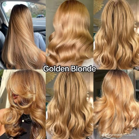 Full Honey Blonde Hair, Warm Hair Color Ideas Blonde, Blond Honey Hair, Warm Autumn Blonde Hair, Blonde Hair Color Ideas For Fall, Harvest Blonde Hair, Level 7 Blonde Hair, Warmer Blonde Hair, Warm Autumn Hair Color Blonde