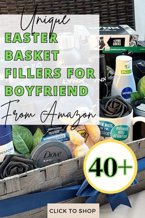 40+ Easter Basket filler Ideas for your boyfriend you can shop on Amazon! Follow for more holiday gift guides, ideas, and saveable shopping lists! 
Easter basket ideas, easter basket for boyfriend!
#easter #giftforhim #giftformen #giftsforboyfriend Men’s Easter Basket, Easter Basket For Boyfriend, Easter Basket Ideas For Boyfriend, Boyfriend Easter Basket, Easter Basket Filler Ideas, Basket For Boyfriend, Basket Filler Ideas, Basket Ideas For Boyfriend, Filler Ideas