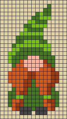 Gnome Perler Bead Patterns, Gnome Perler Beads, Perler Beads Pattern, Gnome Cross Stitch, Garden Gnomes, Beaded Cross Stitch, Gnome Patterns, Elf Hat, Cross Stitch Cards