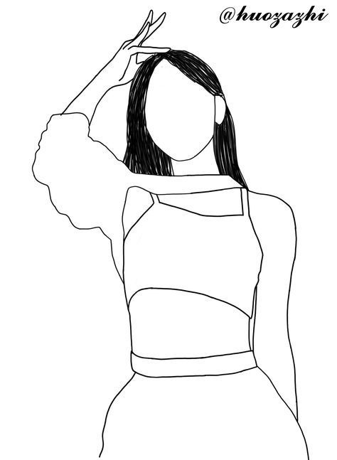 https://instagram.com/huozazhi?igshid=YmMyMTA2M2Y= Ryujin Loco, Trace Line, Itzy Loco, Art Lineart, Drawing Minimalist, Itzy Ryujin, Minimalist Artwork, Outline Art, You Want Me