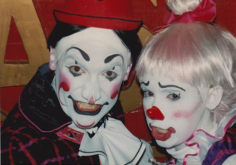 Tim and... ? | RBB&B Clown College 1993 | Tom Tenney | Flickr Whiteface Clown, Clown School, Clown Character, Bar Makeup, Clown College, Makeup Collage, Circus Makeup, Clown Pics, Mac Backgrounds