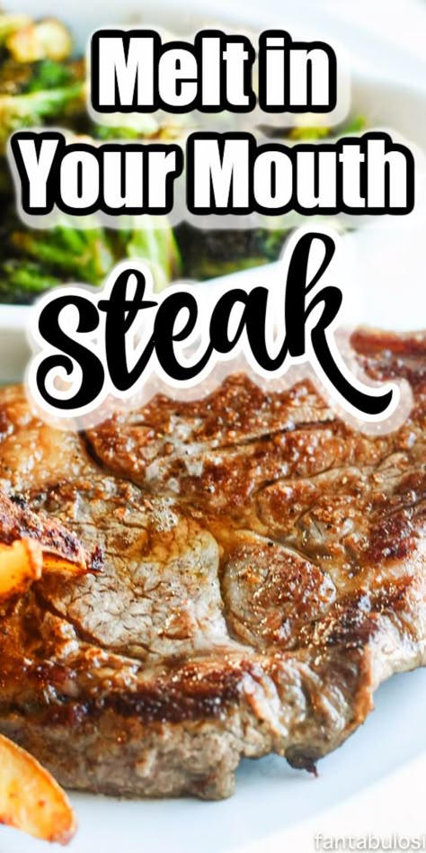 steak on a plate with a side dish Oven Roasted Sirloin Steak, Best Ribeye Steak Recipe Oven, Steak Made In The Oven, How To Cook A Serloin Steak In The Oven, Porter House Steak In Oven, Beef Steaks In Oven, Baked Steak In The Oven, Ribeye Oven Recipes, Oven Sirloin Steak Recipes