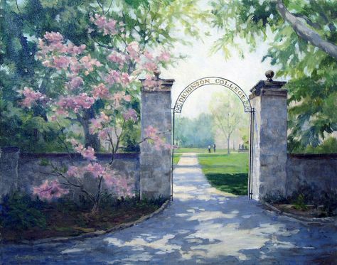 DIckinson College Gate - painting by Ann Fitzpatrick. Gate Painting, Dickinson College, Prom Pics, Fall Semester, Prom Pictures, United States Army, Future Plans, Carlisle, Store Fronts