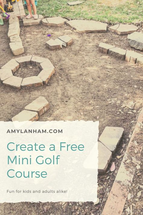 How To Build A Putt Putt Course, Miniature Golf Course Ideas, Mini Putt Putt Backyard, Diy Backyard Putt Putt, Home Putt Putt Course, Backyard Putt Putt Golf Diy Ideas, Diy Mini Golf Course Ideas Outdoor, Diy Putt Putt Course, Put Put Golf Course Diy