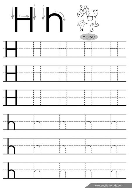 Letter h tracing worksheet for kindergarten Letter H Writing Practice, H Letter Worksheet, Letter H Worksheets Kindergarten, Letter H Tracing Worksheet, Tracing Letters Preschool Free Printable Alphabet Worksheets, H Tracing Worksheet, Letter H Worksheets Preschool, Letter Tracing Printables Free, Letter H Worksheet