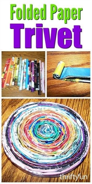 This is a guide about making a folded paper trivet. This recycled craft is fun and easy enough to have children help make some to give as gifts. Folded Magazine Crafts, Old Magazine Crafts, Diy Newspaper, Recycling Crafts, 5th Grade Art, Magazine Crafts, Sculpture Projects, Folded Paper, Sale Ideas