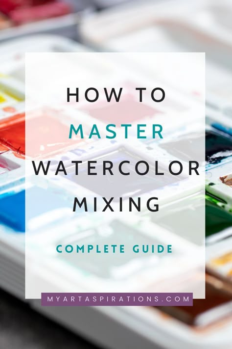 Complete guide to watercolor mixing for beginners. In this post you'll learn how to tell warm and cool colors apart, and all the basics of watercolor mixing. #watercolormixing Winsor And Newton Watercolor Mixing, Watercolour Mixing Guide, Winsor And Newton Watercolor Mixing Chart, Watercolor Mixing Guide, Watercolor Paint Mixing Chart, Watercolor Mixing Recipes, Watercolor Blending Colors, Watercolor Mixing Chart Color Palettes, Watercolor Pallet Color Palettes