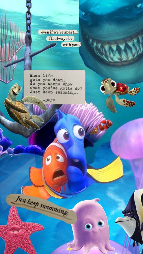 Dory Quotes, Finding Nemo Quotes, Nemo Quotes, Sweet Friendship Quotes, Dory Just Keep Swimming, Dory Fish, Swimming Tattoo, Fishing Quotes, Keep Swimming