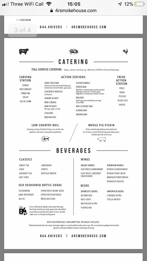 Wedding Bar Menu Ideas, Catering Menu Ideas, Wedding Catering Menu, Pig Pickin, Menu Catering, Menu Pdf, Low Country Boil, Work Food, Food Bars