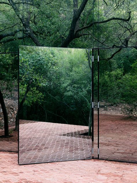 Tatiana Bilbao, Rory Gardiner · Los Terrenos House Of Mirrors, Innovative Architecture, Mirror House, Mexican Home, Casas Coloniales, Architectural Photographers, Types Of Doors, A Mirror, Modern Glass