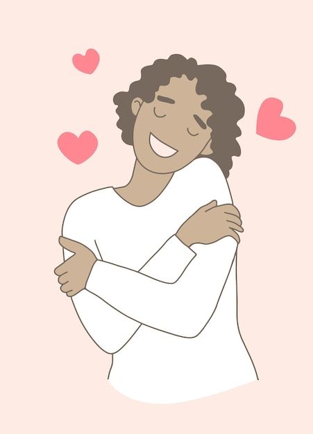 Hugging Self Drawing, Love Yourself Images, Hug Yourself Pose, Hugging Self, Hugging Yourself, Self Hug, Thinking Photos, Hug Yourself, Self Love Poster