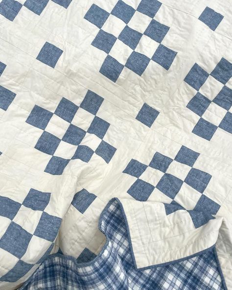 My resourcefulness has definitely improved now that I don’t have 24/7 access to a fabric shop (plus my impatience means if I decide I want… | Instagram Easy Quilt Blocks For Beginners Free, Blue Quilts Ideas Free Pattern, Simple Vintage Quilt Patterns, Two Color Quilt Blocks Free Pattern, Blue And White Quilt Patterns Free, Quilt Beginner Easy, Blue Quilts Patterns Free, 2 Fabric Quilt Patterns, 2 Color Quilt Blocks