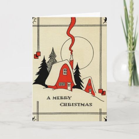 $4.42 | Vintage Christmas Snow Cabin - vintage, christmas, snow, cabin, holiday, greetings, xmas, classic, card Snow Cabin, Christmas Card Art, 카드 디자인, Cute Christmas Tree, Merry Christmas Greetings, Card Drawing, Funny Christmas Cards, Diy Christmas Cards, Holiday Postcards