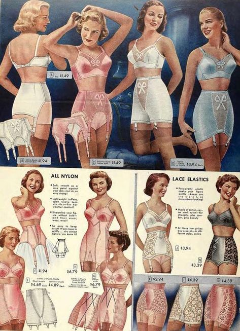 Page Catalogue - Gaines Porte Jarretelles - Années 50 1950s Lingerie, Vintage Girdle, Panty Girdle, Lingerie Catalog, Classic Lingerie, Retro Lingerie, Lingerie Vintage, Vintage Corset, Creative Block