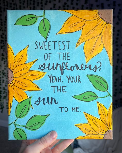 Find Someone Who Grows Flowers Painting, Zach Bryan Inspired Gifts, Painted Quotes On Canvas, Country Music Painting, Zach Bryan Canvas Painting, Sunflower Parking Spot Painting, Art Ideas Painting Canvases Easy, Zach Bryan Painting Ideas On Canvas, Zach Bryan Parking Spot Painting