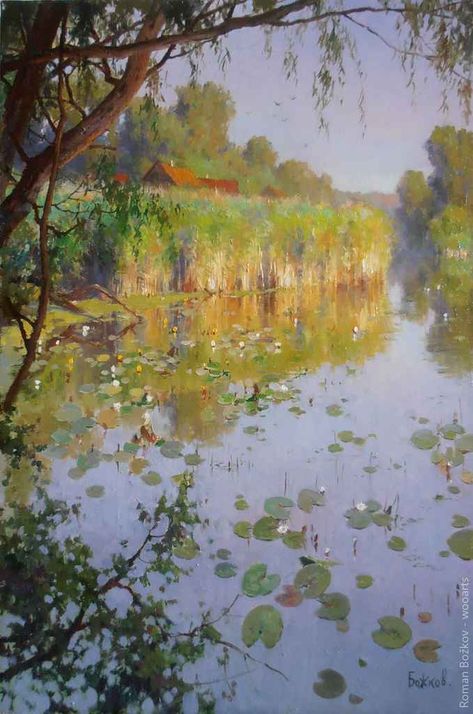 Painting by Artist Roman Božkov Russian Landscape, Oil Painting Inspiration, Outdoor Paint, Painting Gallery, Russian Artists, Traditional Paintings, Oil Painting Landscape, Art Plastique, Watercolor Landscape