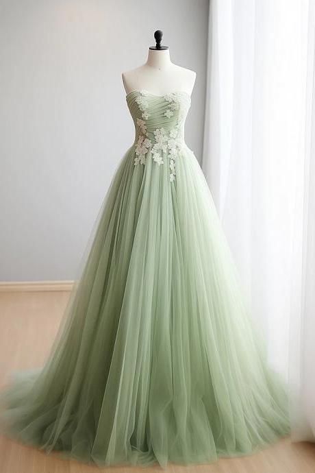 Product Code: ED01610 Silhouette: A-Line Neckline: Sweetheart Length:Floor Length Fabric: As photo Back Style: Lace Up Built-In Bra: Yes Shown Color: As photo Light Coloured Prom Dresses, Pastel Green Wedding Dress, Light Green Formal Dresses, Pale Green Prom Dress, Prom Dress Light Green, Enchanted Forest Theme Dress Prom, Prom Dresses Light Green, Prom Dress Colours, Light Green Wedding Dress