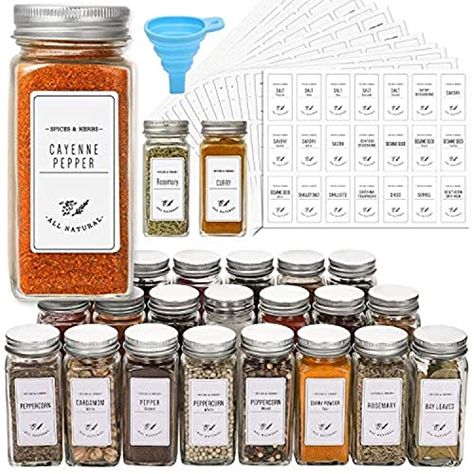 Save and Share Deals's Amazon Page Spice Organization Drawer, Square Glass Jars, Storing Spices, Big Jar, Spice Jar Labels, Spice Jar Set, Spice Drawer, Glass Spice Jars, Spice Labels