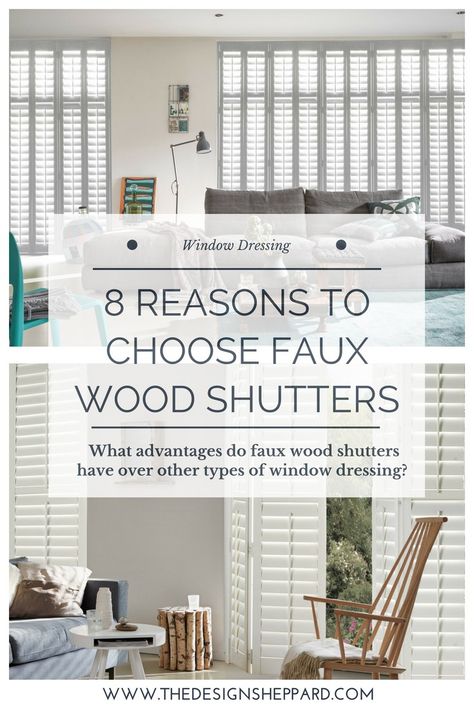 8 reasons to choose faux wood shutters Interior Paint Colors Schemes, Blogger Inspiration, Paint Color Schemes, Wood Shutters, Window Dressing, Window Dressings, Interior Paint Colors, Paint Colors For Home, Faux Wood