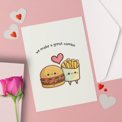 🍔Cute Food Burger Card, Anniversary Card, Kawaii Food🍔 Fast Food | Gift For Boyfriend | Gift for Girlfriend https://skcardboutique.etsy.com/listing/1655113492 Cute Posters For Boyfriend, Simple Birthday Card Ideas For Friends, Cute Cards For Boyfriend, Handmade Cards For Boyfriend, Fake Aesthetic, Boyfriends Birthday Ideas, Food Fast Food, Birthday Cards For Girlfriend, Happy Birthday Cards Diy