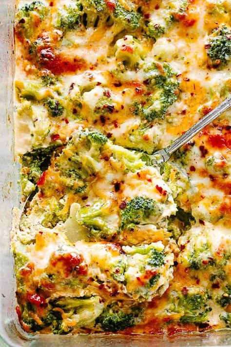 Broccoli Cheese Casserole - A creamy and savory Broccoli Cheese Casserole prepared with fresh broccoli and a seasoned cheddar and cream cheese sauce. This is a 30-minute, Low Carb, Keto-Friendly dish that's ALWAYS a crowd favorite! Creamy Broccoli And Cheese Casserole, Cheese Brocoli, Oven Baked Broccoli, Broccoli And Cheese Casserole, Broccoli Cheese Casserole Easy, Broccoli Cheese Casserole Recipe, Cheesy Broccoli Casserole, Casserole Side Dishes, Broccoli Recipes Casserole