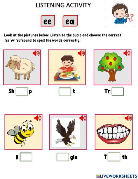 Ee and ea sound worksheet worksheet Ee Sound Worksheet, Ee And Ea Worksheets, All About Me Eyfs Planning, Ea Worksheets, Ee Sound, All About Me Eyfs, Eyfs Planning, Esl Phonics, Short E Sound