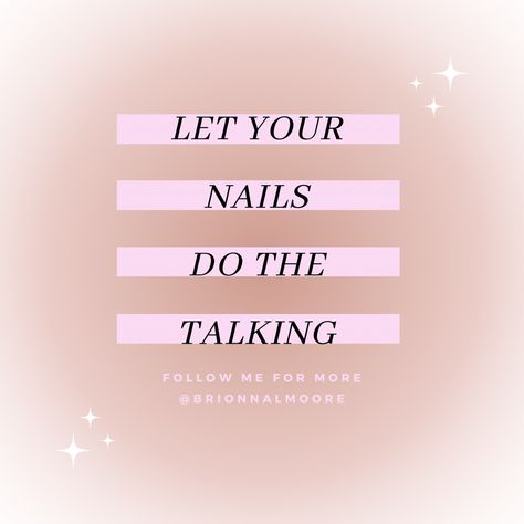 Your nails speak louder than you realize when you have a bomb nail tech #nails #nailsofinstagram #nailquotes #pinknails #nailtechlife #nailinspiration Nail Tech Affirmations, Nail Tech Quotes Social Media, Nail Tech Instagram Posts, Nail Captions, Nail Tech Nails, Nail Tech Humor, Tech Nails, Nail Tech Quotes, Tech Quotes