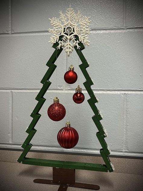 Dollar Tree Jenga Block Crafts Christmas, Wood Christmas Trees Diy, Wooden Xmas Trees, How To Make Christmas Tree, Christmas Tree Decorations Diy, Dollar Tree Christmas, Crafts Decor, Wood Christmas Tree, Dollar Tree Diy Crafts