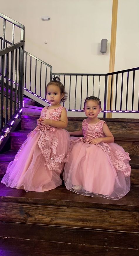 XV
quince 
dusty rose
flower girl
quinceañera 
party
dress
mini me
quince mini me
baby dress
wedding 
15 Quince Mini Me, Mini Me Quinceanera, Mini Quinceanera, Quinceanera Pink, Pink Mini, Mini Me, Little Sisters, Quince, Quinceanera