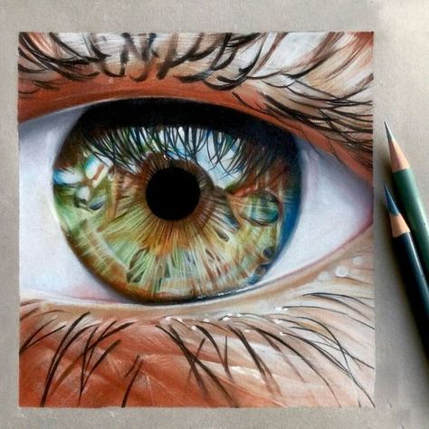 realistic eye drawing Drawing Painting Ideas, Green Brown Eyes, Painting Eyes, Eye Drawings, Pencil Sketches Easy, Realistic Eye Drawing, Prismacolor Art, Eyes Artwork, Realistic Eye