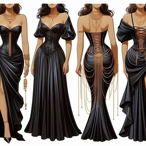 Black Draped Dresses Designs: Gold detailing Vampire Council, Heavenly Bodies, Body Outfit, Black Drapes, Fashion Vocabulary, Trendy Fall Outfits, Draped Dress, Greek Goddess, Gold Details