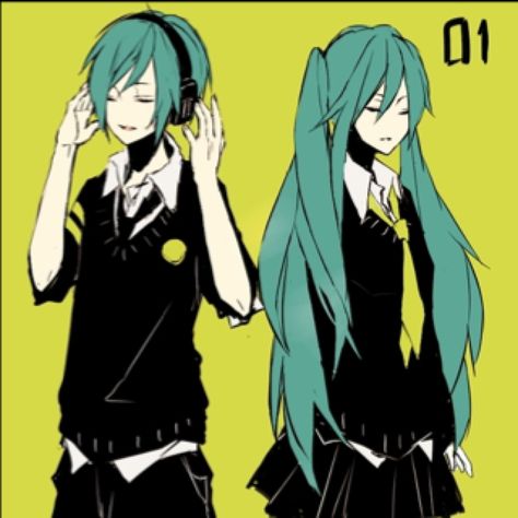 Miku and Mikuo - Vocaloid Miku And Mikuo, Miku Hatsune Chibi, Miku Chan, Vocaloid Characters, Disney Fan Art, Visual Novel, Hatsune Miku, The Gallery, Anime Images