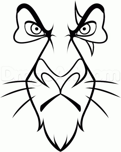 how to draw scar for kids step 7 How To Draw Lion King, Scar The Lion King Drawing, Scar Lion King Drawing, Scar Lion King Art, Scar Lion King Drawing Easy, How To Draw Scars, Step By Step Disney Characters, Scar From Lion King, Cartoon Sunflower