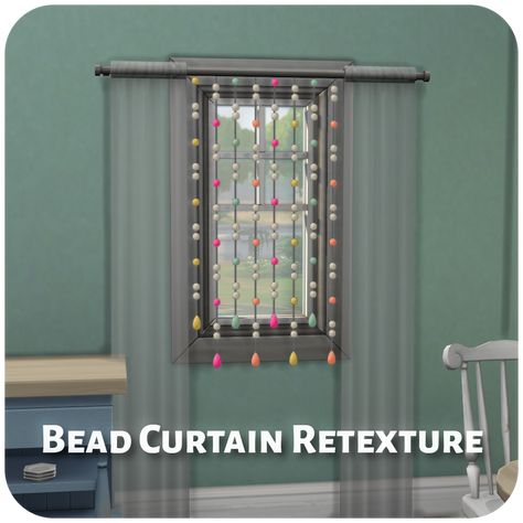 MMOutfitters Sims 4 Beaded Curtain, Curtain Sims 4 Cc, Sims 4 Curtains Cc, Bead Curtain, Sims 4 Mods Cc, Cozy Places, Sims 4 Furniture, Beaded Curtains, Joy Of Life