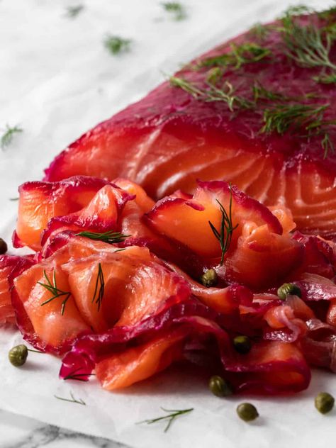 Beet Cured Salmon Recipe, Beetroot Cured Salmon Recipe, Beetroot Salmon Gravlax Recipe, Beet Gravlax Salmon, Beetroot Gravlax Salmon, Beet Cured Salmon, Gravlax Salmon Recipes, Salmon Gravlax Recipe, Gravlax Salmon