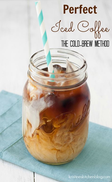 Perfect iced coffee is easy to make with the cold-brew method. Overnight Iced Coffee, K Cup Iced Coffee Recipe, Perfect Iced Coffee, Best Cold Brew Coffee, Cold Brew Coffee Recipe, Making Cold Brew Coffee, Coffee Concentrate, Coffee Recipe, Ice Coffee Recipe