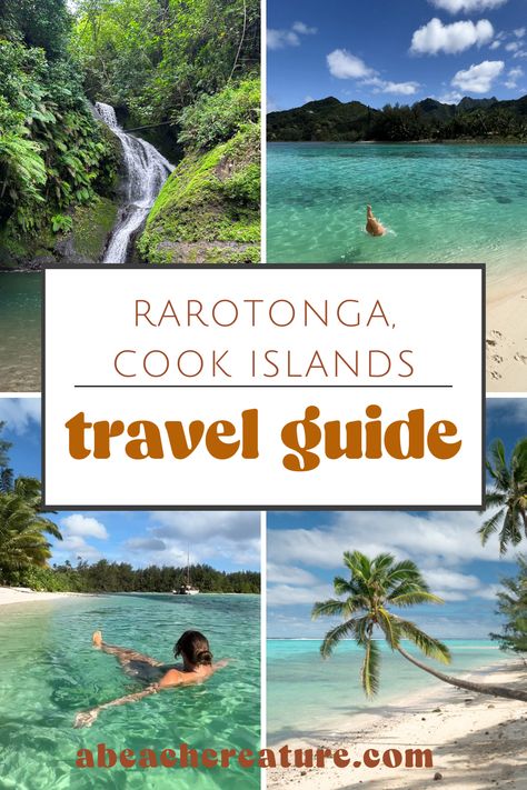 Dive in to this comprehensive travel guide to Rarotonga, Cook Islands! This gem of an island in the South Pacific is more than gorgeous landscapes & some of the best beaches in the world, but also some of the most wonderful people. This Rarotonga Travel Guide is packed with tips on the best beaches, local restaurants, snorkeling spots, a packing guide, travel tips and much more! Cooks Island, Beach Creatures, Rarotonga Cook Islands, Gorgeous Landscapes, Cook Island, Best Beaches In The World, South Pacific Islands, Luxury Beach House, Wedding Options