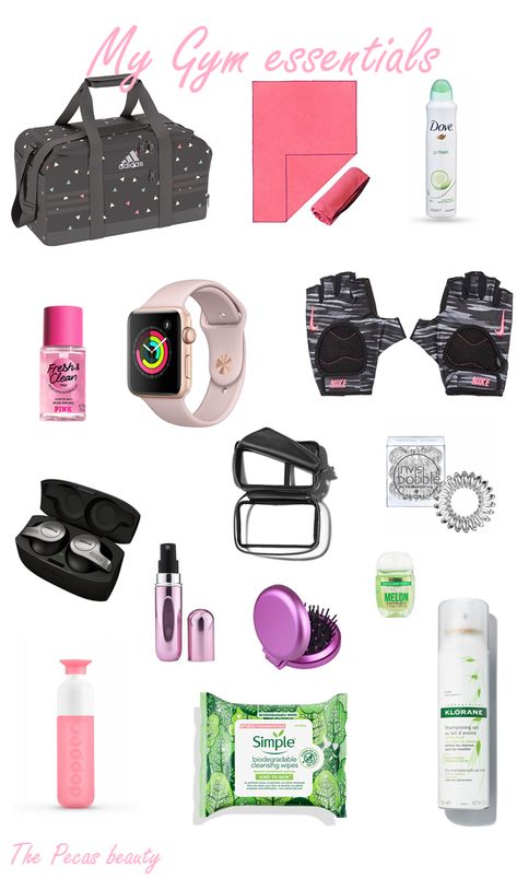 Gym Items For Women, What’s In Your Gym Bag, What To Put In My Gym Bag, Gym Needs Products, Things To Put In Your Gym Bag, Gym Essentials Woman Aesthetic, What To Bring In Your Gym Bag, Inside Gym Bag, What In My Gym Bag