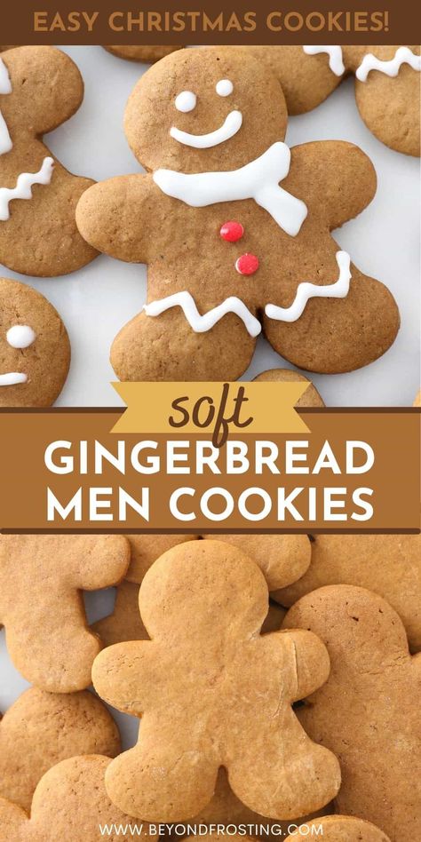 Make Gingerbread Cookies, Gingerbread Men Cookies Decorated Ideas, Ginger Bread Cut Out Cookies, Easy Xmas Treats, Gingerbread Cookies Easy, Soft And Chewy Gingerbread Cookies, Gingerbread Cut Out Cookie Recipe, How To Decorate Gingerbread Men, Gingerman Cookies