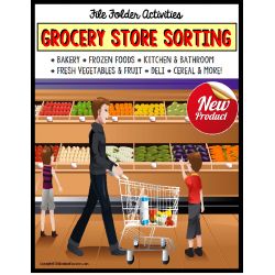 Life Skills GROCERY SHOPPING File Folder Activities SORTING BY CATEGORY Cereal Aisle, Folder Activities, Vocational Skills, Life Skills Classroom, File Folder Activities, Teaching Life Skills, Canned Vegetables, Living Skills, Life Skills Special Education