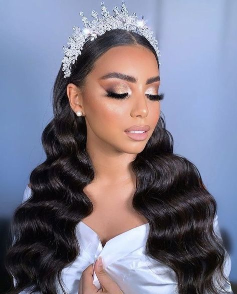 Wedding Hair Waves, Bride Bridal, Hair Waves, Wedding Bride, Tiara, Hair Extensions, Instagram Post, Makeup, Hair