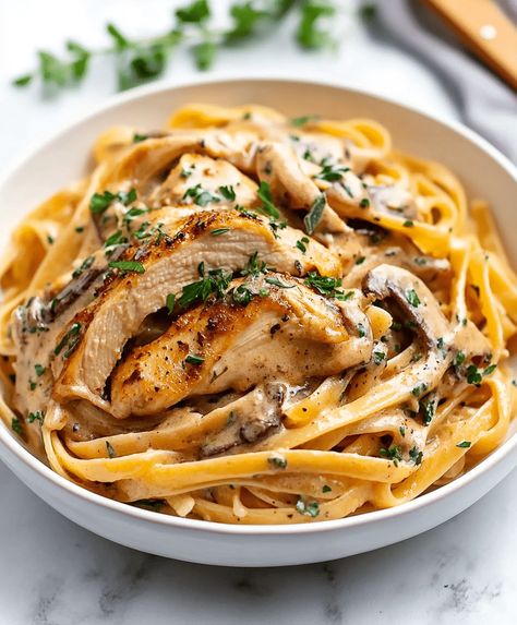 Chicken Marsala Pasta Recipe - cookingwithtina.com Carrabas Chicken Marsala Recipe, Carrabas Chicken Marsala, Chicken Marsala Pasta Recipe, Marsala Recipes, Chicken Marsala Pasta, Creamy Chicken Marsala, Marsala Pasta, Chicken Marsala Recipe, Marsala Sauce