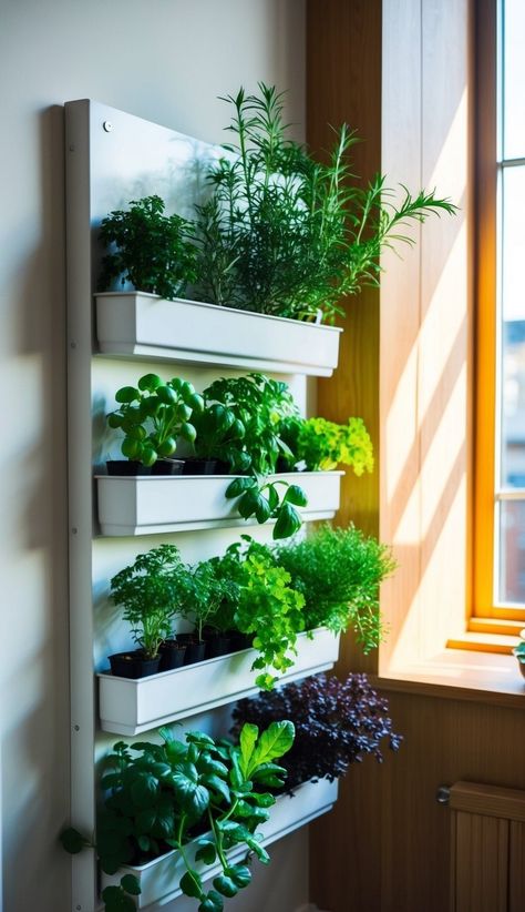 35+ Creative Herb Garden Ideas For Indoors & Outdoors [With Pictures!] Window Garden Ideas, Front Yard Halloween, Painting Ideas Pumpkin, Herb Garden Indoor, Thanksgiving Table Setup, Flower Gardening Ideas, Bow Windows, Indoor Garden Apartment, Patio Herb Garden