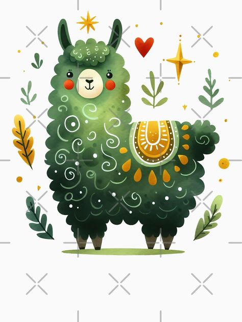 Llama Art, Llama Arts, Nature Inspired Art, Folk Painting, Cricut Images, Cute Llama, Ceramic Heart, Scandinavian Folk Art, My Spirit Animal