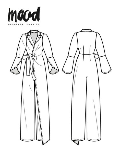 Jumpsuit Pattern Sewing Free, Mood Sewciety, Dress Sewing Patterns Free, Sewing Patterns Free Women, Jumpsuit Pattern Sewing, Sewing Projects Clothes, Free Pdf Sewing Patterns, Free Sewing Pattern, Moda Jeans