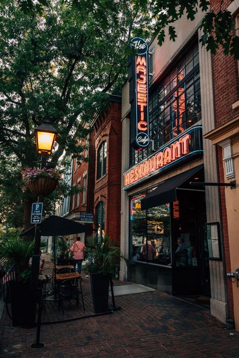 A restaurant on King Street, in Alexandria, Virginia Rail Transport, Alexandria Virginia, Hotel Motel, White Car, Posters Framed, City Car, Image House, A Restaurant, Shutter Speed