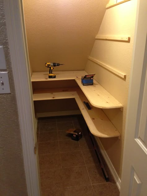 Under Stairs Storage Closet Small Spaces, Shelving Under Stairs, Under Stairs Storage Closet, Storage Closet Ideas, Under Basement Stairs, Under Stairs Cupboard Storage, Ideas Under Stairs, Shelves Under Stairs, Stairs Remodel